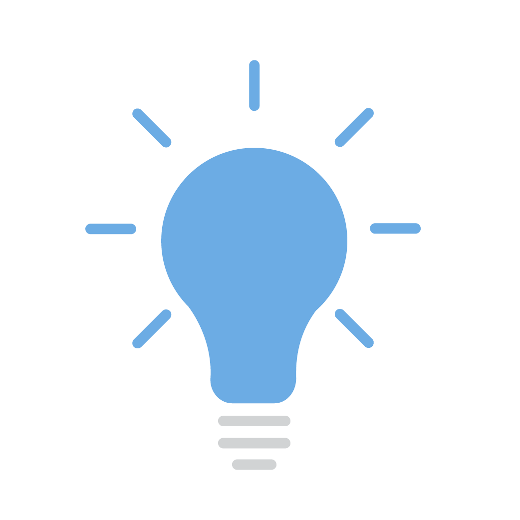 Increase visibility icon Light blue light bulb solid icon